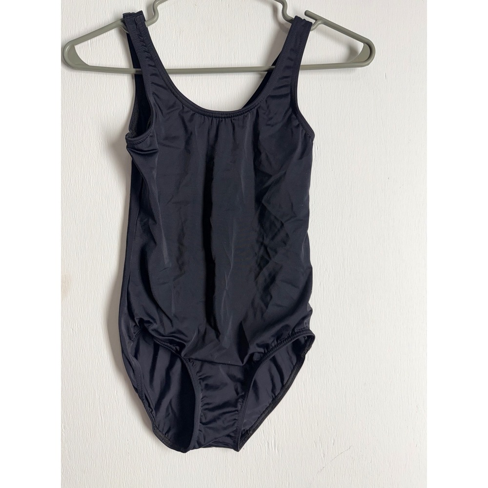 Weissman Black Tank Leotard Dance Gymnastics Ballet Bodysuit Size LC